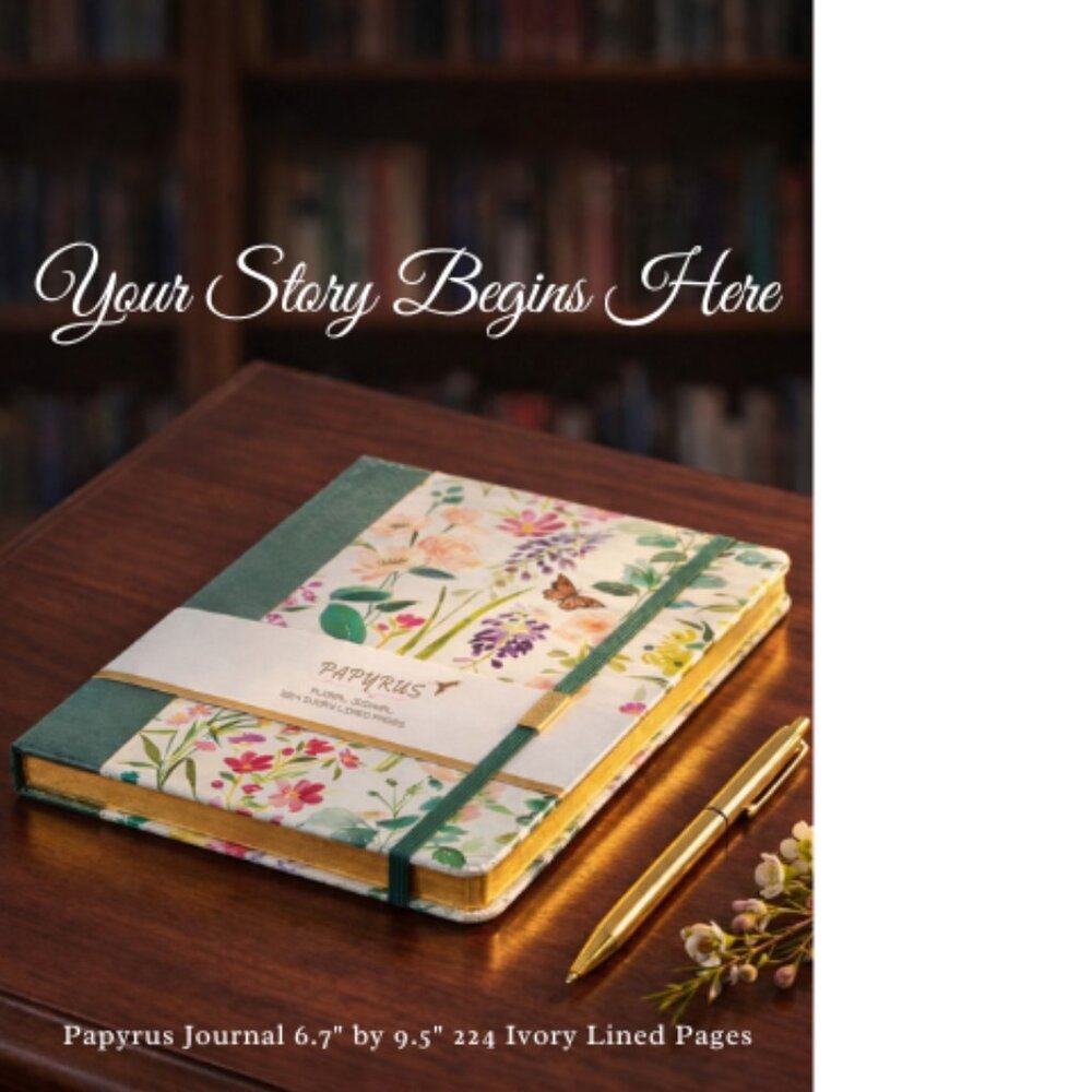 Papyrus Gold Gilded Floral Journal – 224 Ivory Lined Pgs - For Your Next Chapter